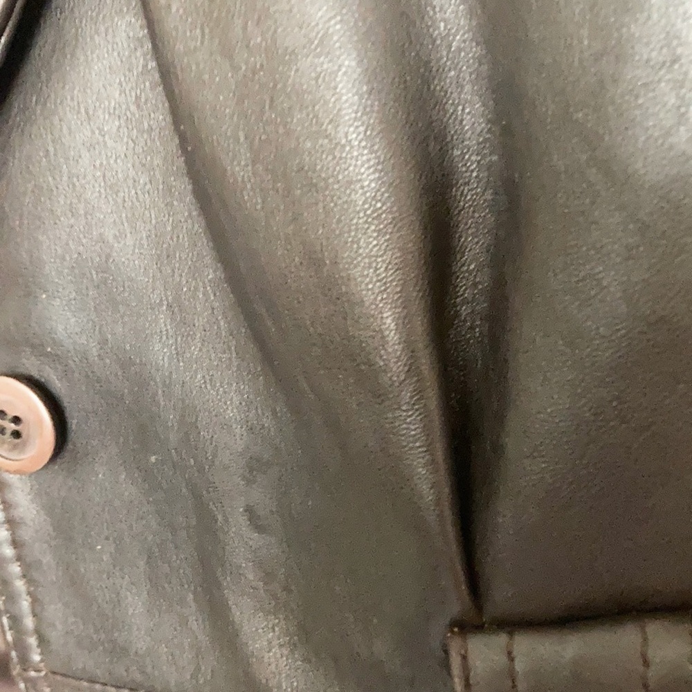 Chocolate Brown Leather Belted Jacket - Picture 7 of 16